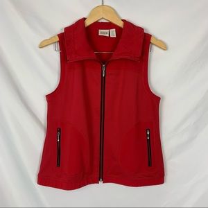 Zenergy Golf by Chico’s Mixed Fabric Full Zip Vest